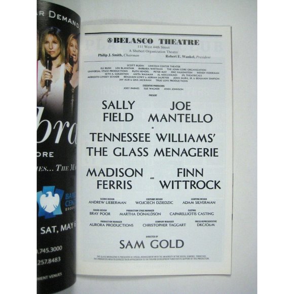 Williams Glass Menagerie Playbill March 2017 Sally Field Joe Mantello Ferris - Picture 4 of 8